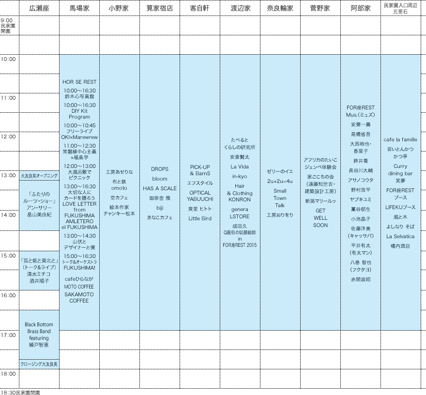 7月12日（日）タイムテーブル